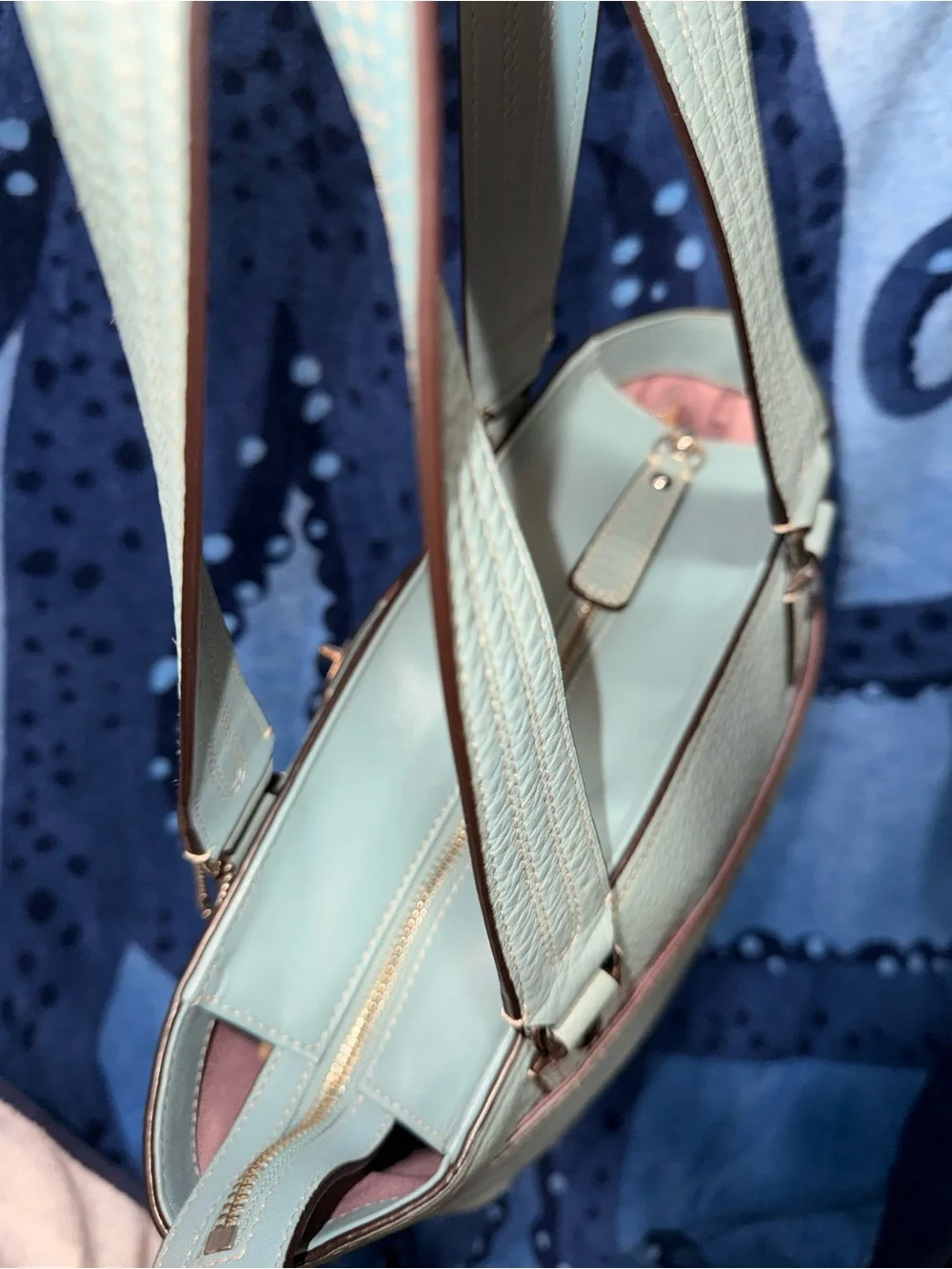 Coach Hampton Turnlock Tote Bag Pebbled Leather